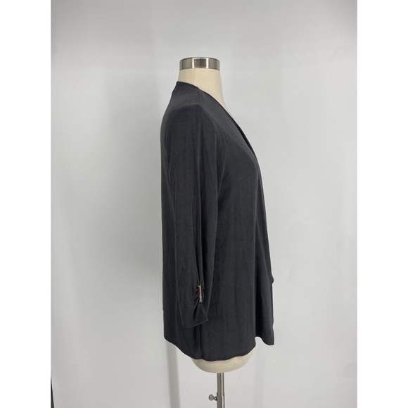 Chicos Travelers Acetate Open Front 3/4 Sleeves Cardigan - Picture 3 of 11